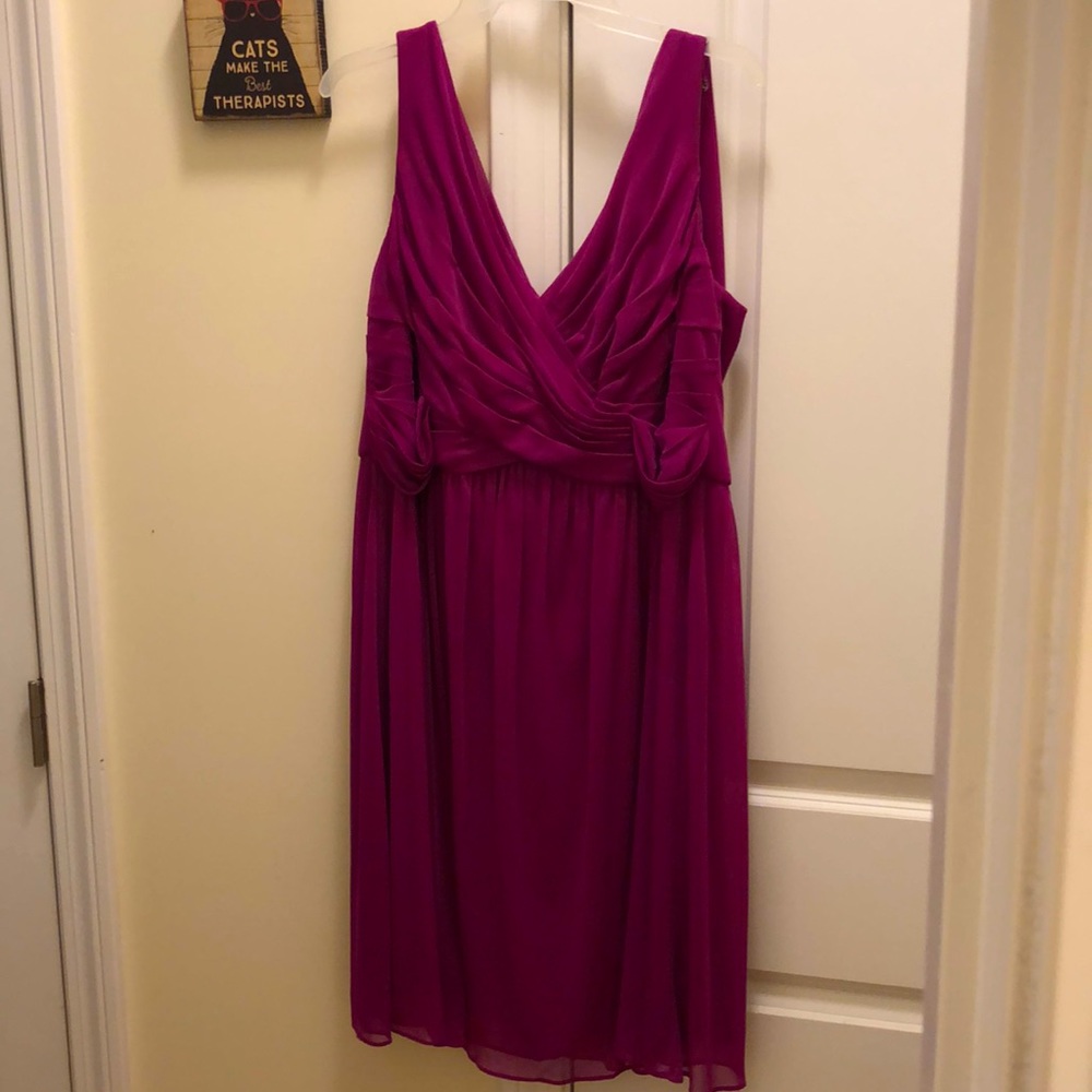 David’s Bridal Bridesmaid Dress Midi Purple Greek